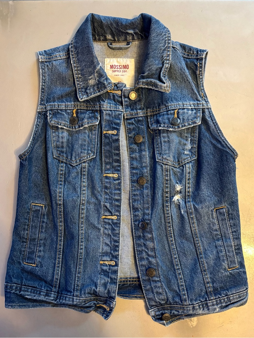 Mossimo Supply Co. Classic Blue Denim Sleeveless Vest